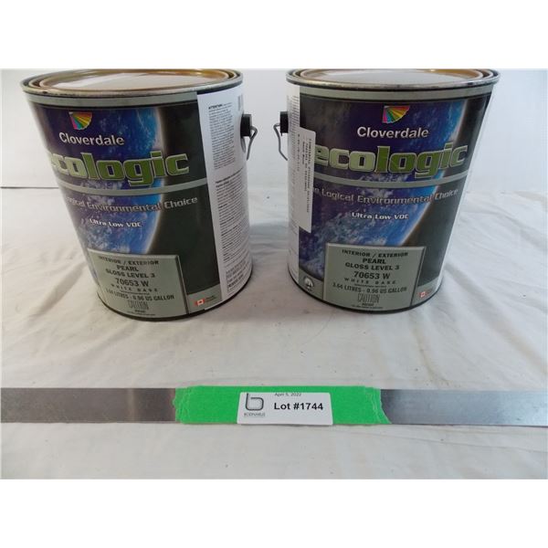 (2) Cans of paint - Pearl Gloss Level 3 - New paint light grey color original cost per can $65 each