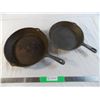 Image 1 : (2) Cast Iron Frying Pans - 10" + 8" cooking surface