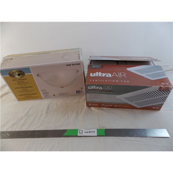 Wall Scone - new in box, Ventilation Fan - new in box