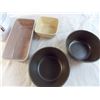 Image 4 : (5) Kirkland 50 yard ribbon + 4 ceramic bowls