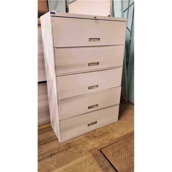 Metal Filing Cabinet - 42x18 x 65 tall - drawers do not slide very well on bottom 3