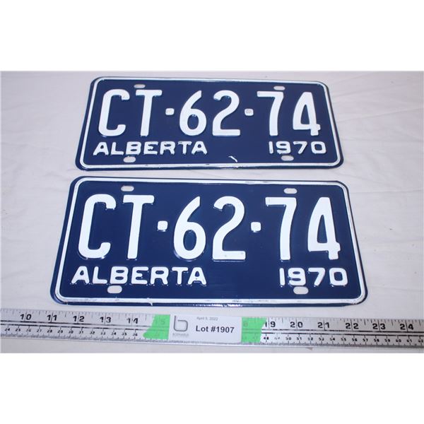 Alberta 1970 License Plates