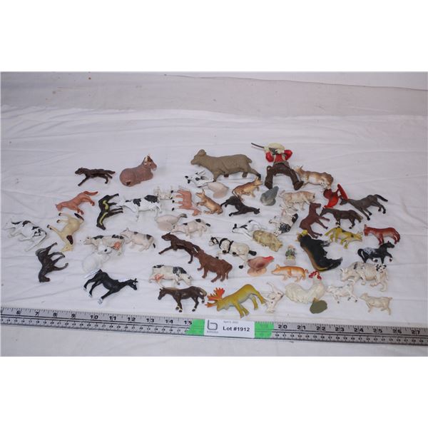 Various toy horses,farm animals