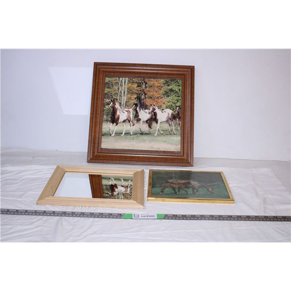 Framed Horse pictures and mirror