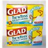 Image 1 : LOT OF 2 GLAD TIE 'N TOSS KITCHEN CATCHERS REGULAR