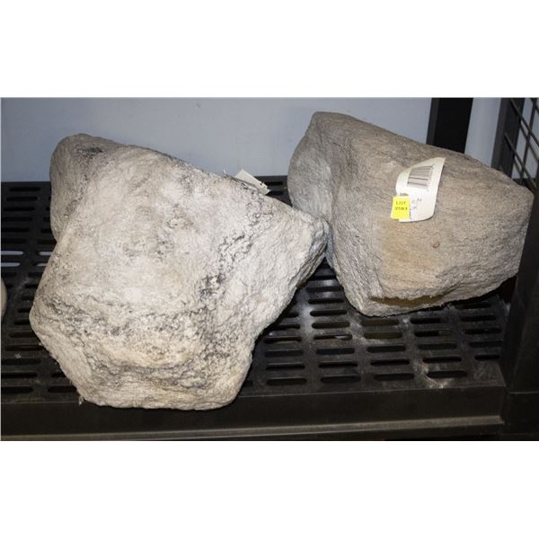 LOT OF 2 GARDEN ROCKS