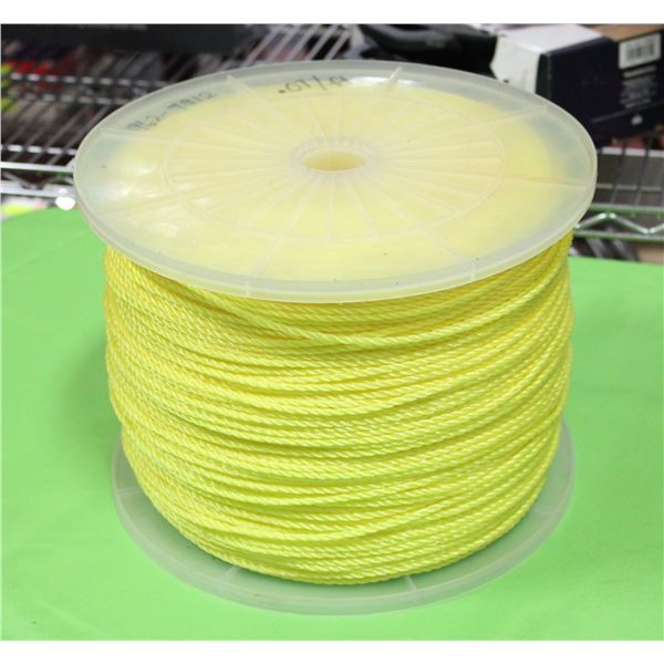 PARTIAL ROLL OF YELLOW POLY ROPE SIZE IS UNKNOWN