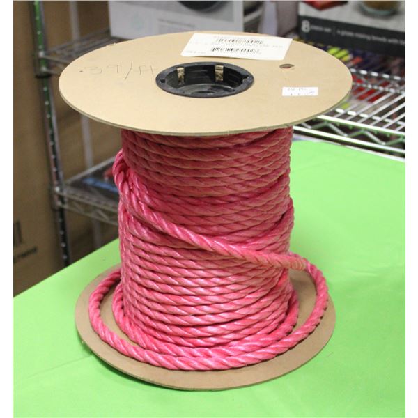 PARTIAL ROLL OF POLYPROPYLENE RED ROPE 1/2"X335FT