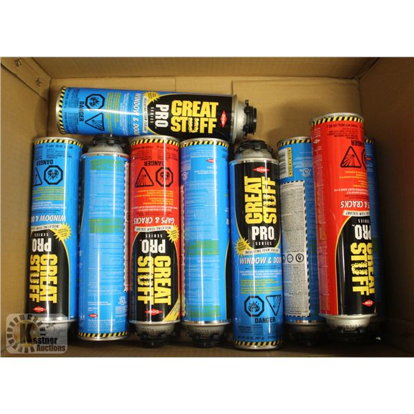 BOX OF ASSORTED INSULATING FOAM SEALANT