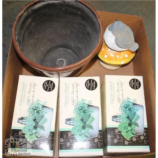 BOX OF GARDEN DECOR