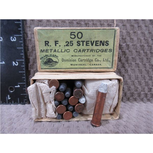 Collector Ammo - 25 Stevens RF Dominion Cartridges