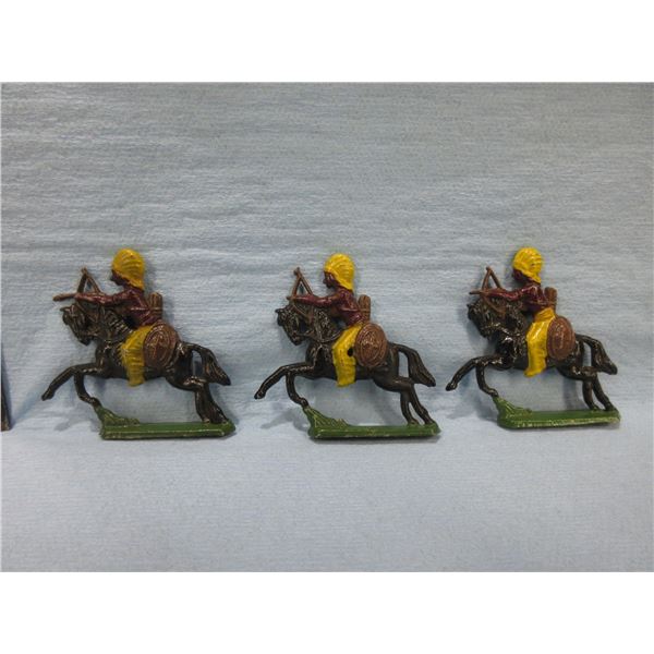 3 Lead Indigenous Warriors on Horseback