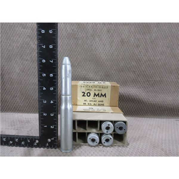 WWII 20mm Dummy Drill Cartridges