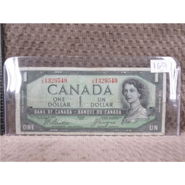 1954 Canadian 1 Dollar Bill With Devils Face