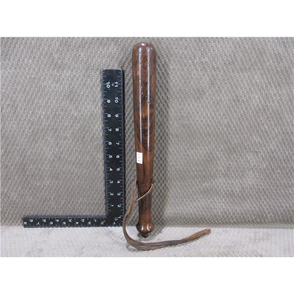 Vintage Billy Club With Leather Strap - 13 1/2"