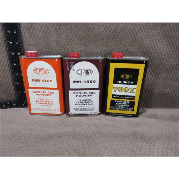 3 Empty Powder Cans