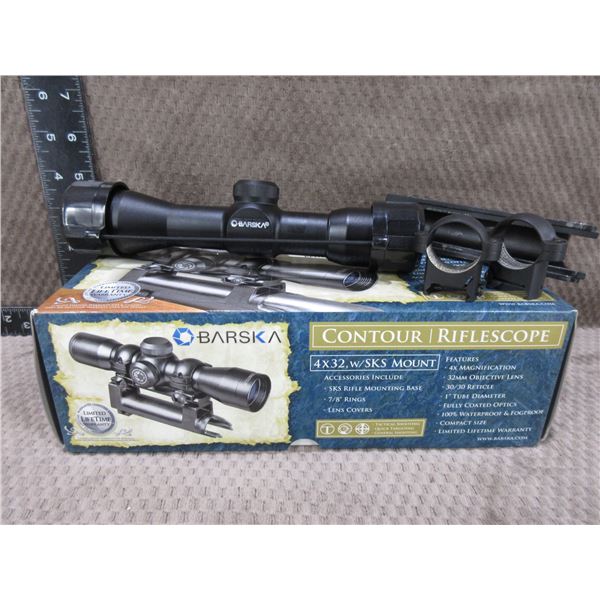 Barska 4 x 32 Riflescope With SKS Mount and Rings