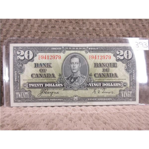 1937 Canadian 20 Dollar Bill