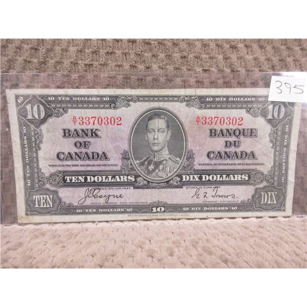 1937 Canadian 10 Dollar Bill