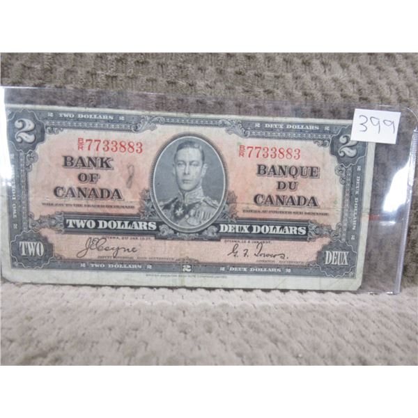 1937 Canadian 2 Dollar Bill
