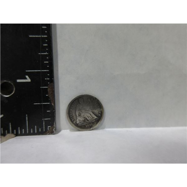 1861 USA Half Dime - 900 Silver