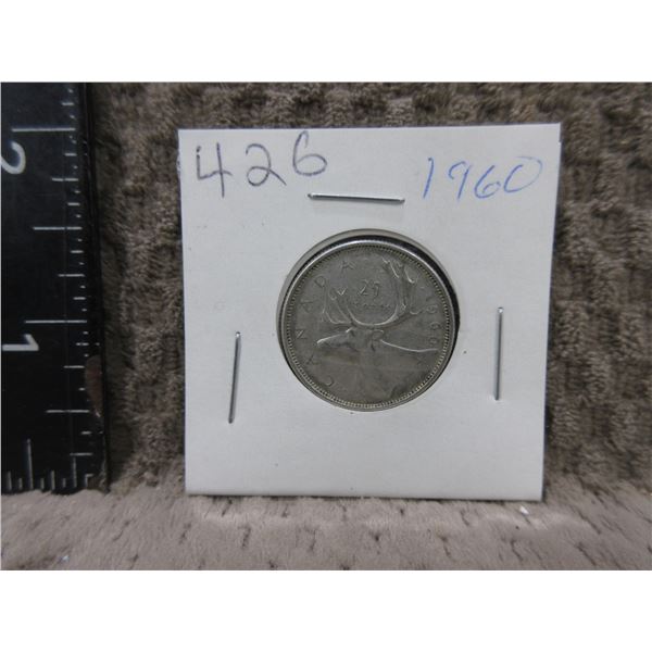 1960 Canadian 25 Cent Piece - 800 Silver