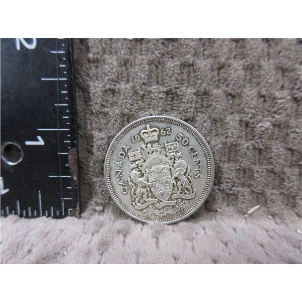 1962 Canadian 50 Cent Piece - 800 Silver