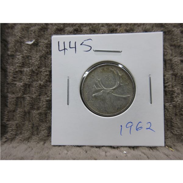 1962 Canadian 25 Cent Piece - 800 Silver