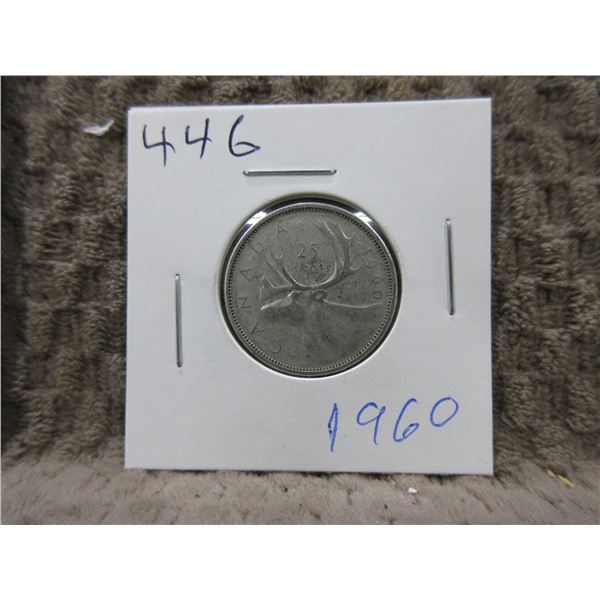 1960 Canadian 25 Cent Piece - 800 Silver