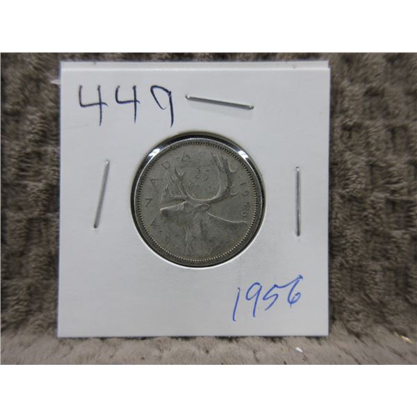 1956 Canadian 25 Cent Piece - 800 Silver