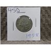 Image 1 : 1958 Canadian 25 Cent Piece - 800 Silver