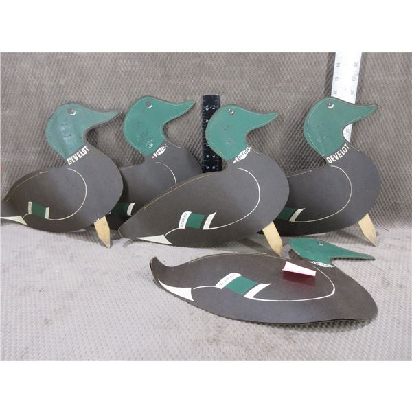 5 Vintage Gevelot Duck Decoys