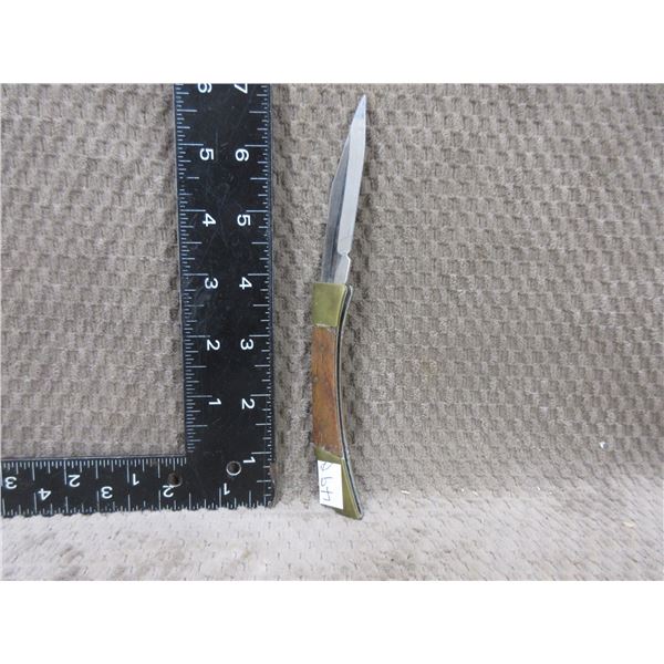 Pocket Knife - Locking - Wood & Brass Handle