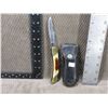 Image 1 : Pocket Knife - Locking - Brass & White Handle With Sheath