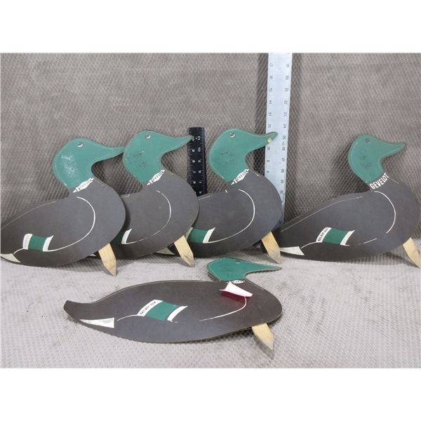 5 Vintage Gevelot Duck Decoys