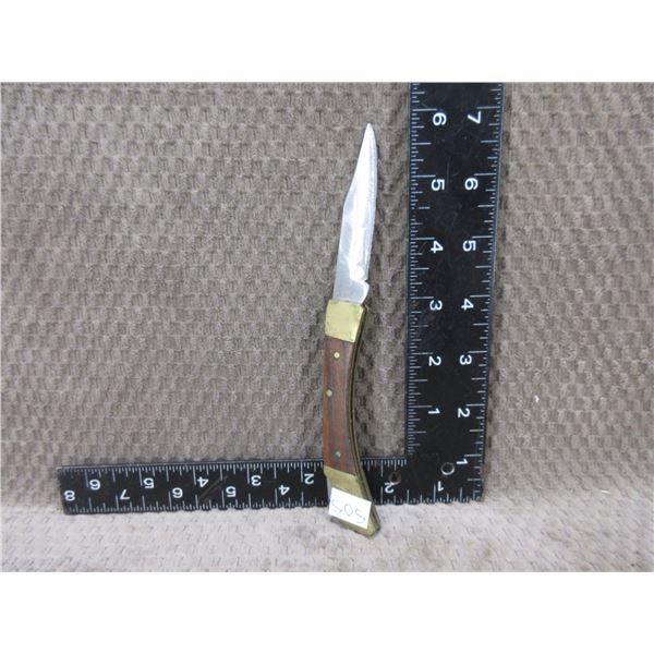 Pocket Knife - Locking - Wood & Brass Handle