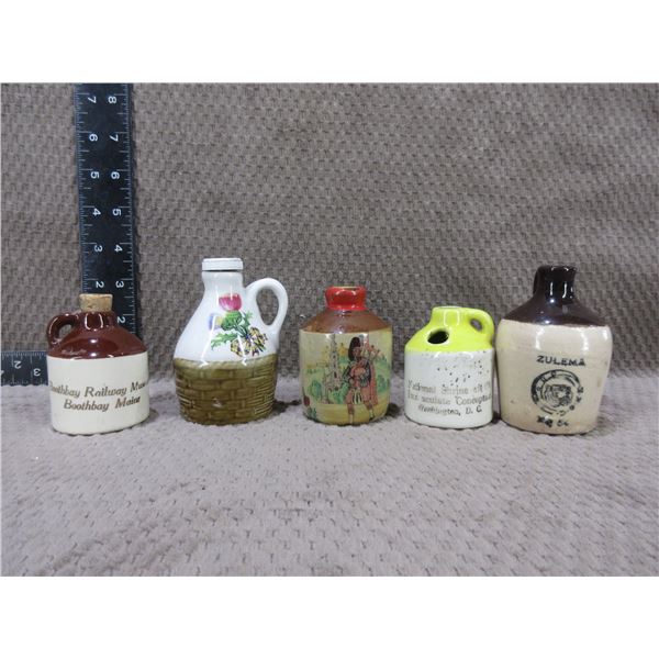 5 Miniature Whiskey Jugs - Masthead is Sealed and Full