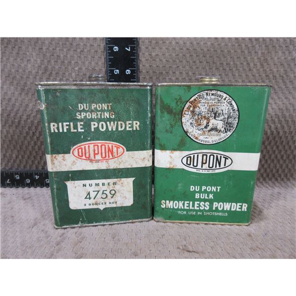 2 Dupont Empty Powder Tins - #4759, Shotgun Powder