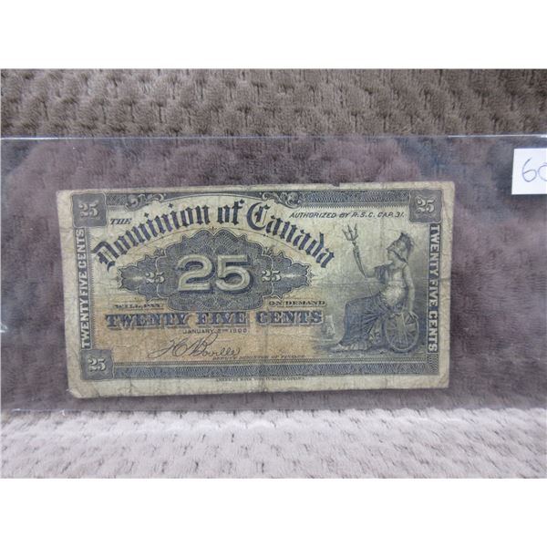 1900 Canadian 25 Cent Bill - Shinplaster