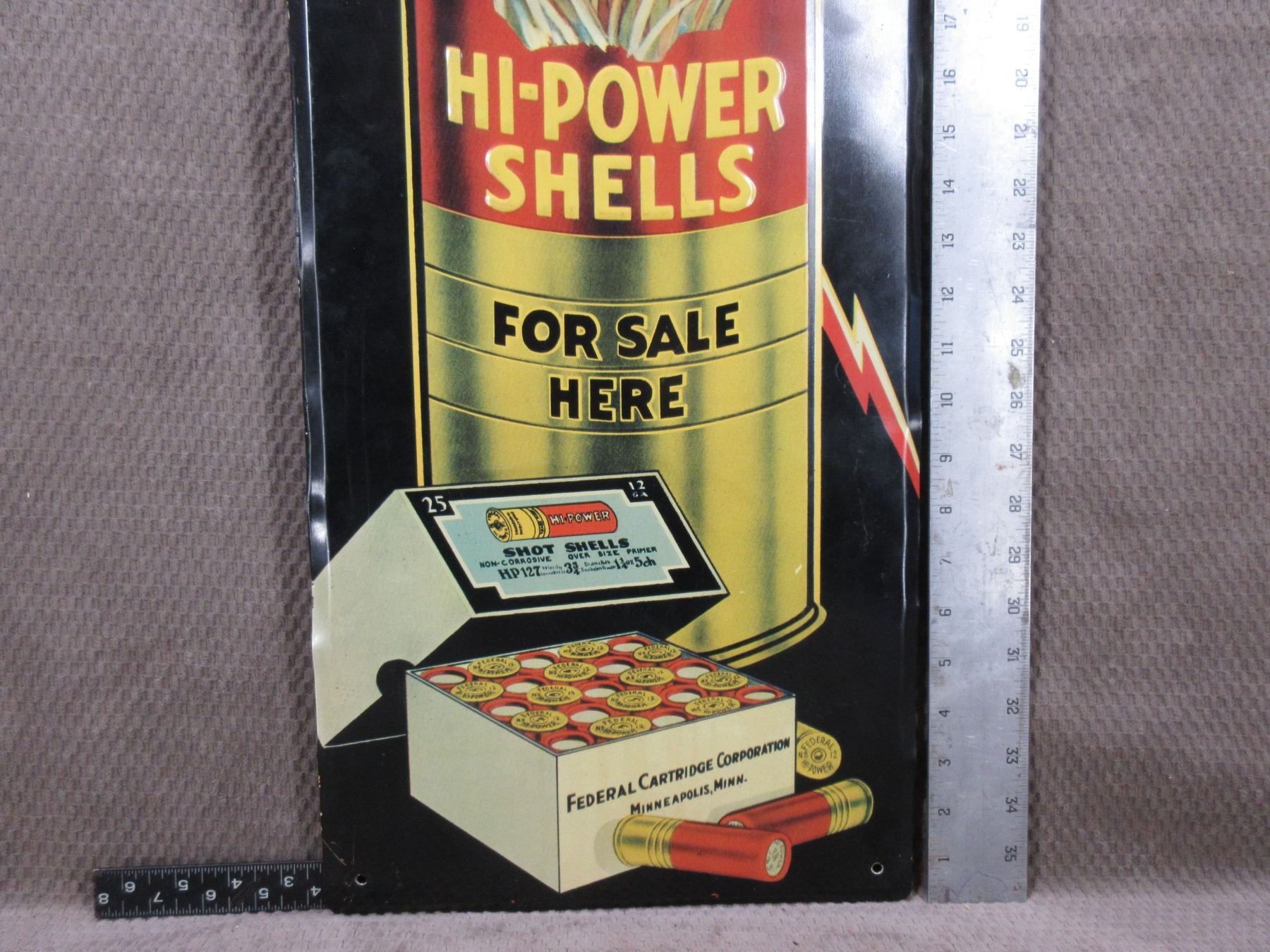 Tin Sign - Federal Hi-Power Shells For Sale Here