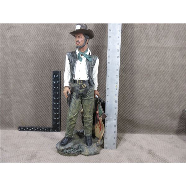Cowboy Statue With Saddle - 19" Tall