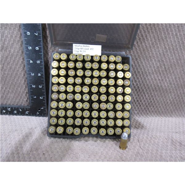 45 Auto 230gr RN .452 Win. Reloads by Missfire Bullets