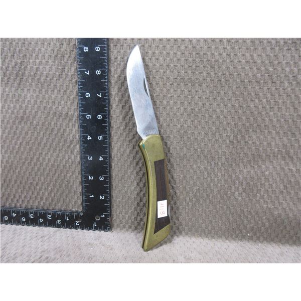 Pocket Knife - Locking - Wood & Brass Handle - Gerber