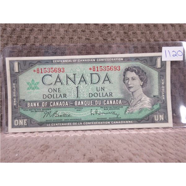 1967 Canadian 1 Dollar Bill