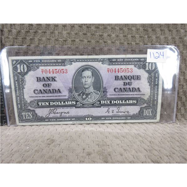 1937 Canadian 10 Dollar Bill