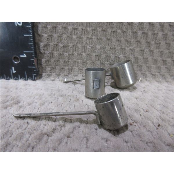 3 Vintage Powder Measures - 1 is Missing Handle