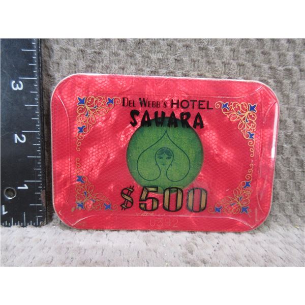 Del Webb's Sahara Hotel Baccarat Chip - $500