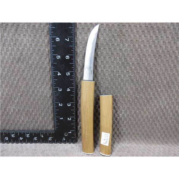Vintage Japanese Bamboo Wood Cased Steak Knife