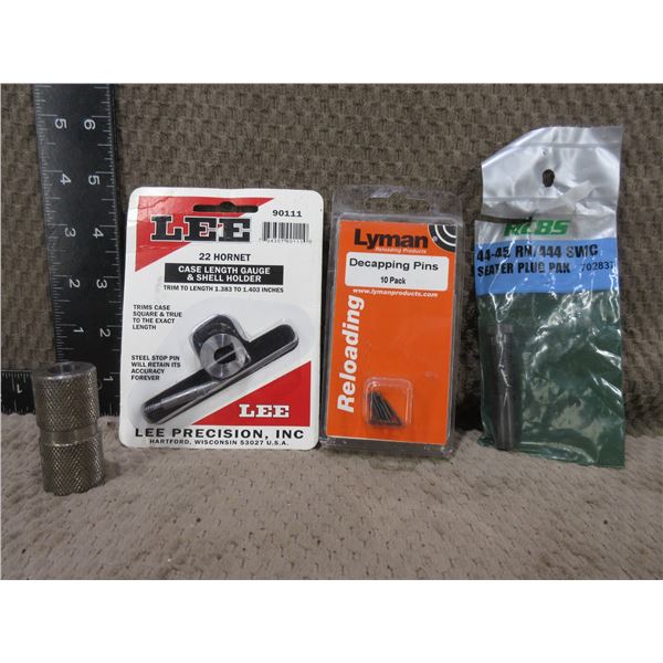Lee Shell Holder, Lyman Decapping Pins, Seater Plug