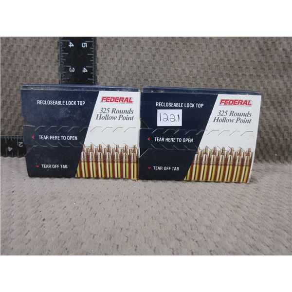 22LR 36gr HV HP Federal - 2 Sealed Boxes of 325